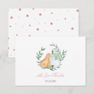 Pink Fox Pumpkin Woodland Invitation