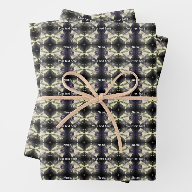 Pink Foxglove Flower Black And White Personalized Wrapping Paper Sheet (In situ)