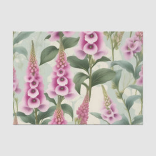 Pink Foxglove Seamless Pattern Tissue Paper
