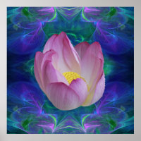 Pink fractal lotus flower