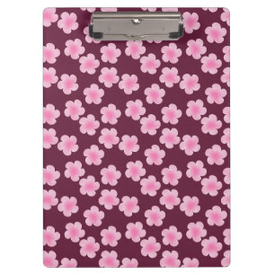 Pink Frangipani Flower Seamless Pattern Clipboard