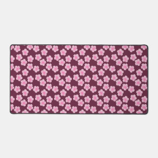 Pink Frangipani Flower Seamless Pattern Desk Mat