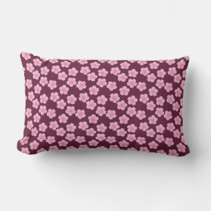 Pink Frangipani Flower Seamless Pattern Lumbar Pillow