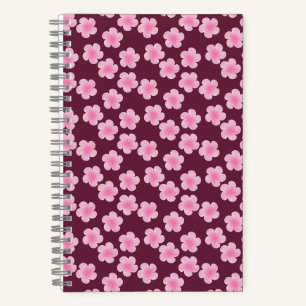 Pink Frangipani Flower Seamless Pattern Notebook