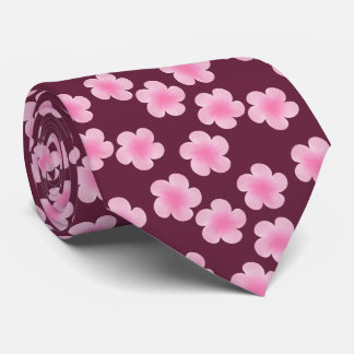 Pink Frangipani Flower Seamless Pattern Tie