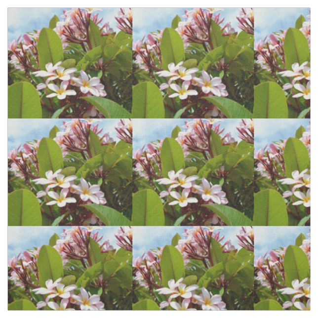 Pink Frangipani Flower Tree, Fabric (Swatch)