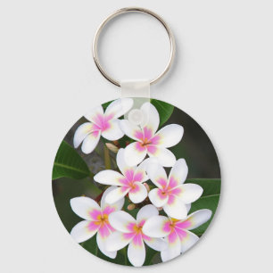 pink frangipani keychain