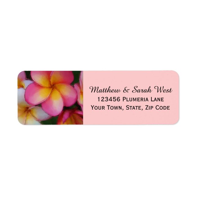 Pink Frangipani Plumeria Tropical Flowers (Front)