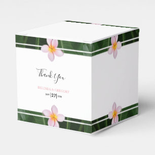 Pink Frangipani Plumeria Wedding  Favor Box