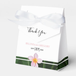 Pink Frangipani Plumeria Wedding Favor Box