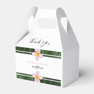 Pink Frangipani Plumeria Wedding Favor Box