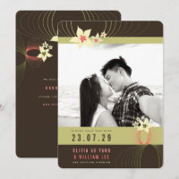 Pink Frangipani Tropical Wedding Save the Date