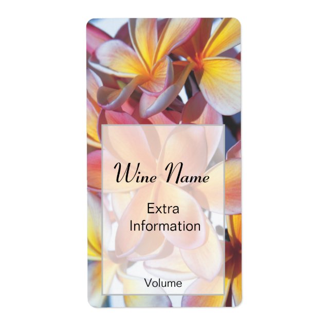 Pink Frangipani Wine Label (Front)