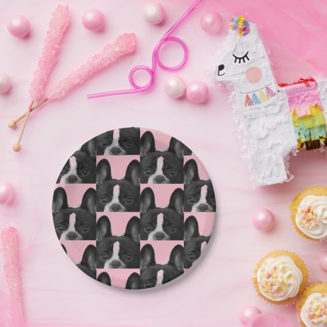 Pink French Bulldog 4Melissa Paper Plate (Party)