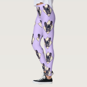 Pink French Bulldog dog leggings