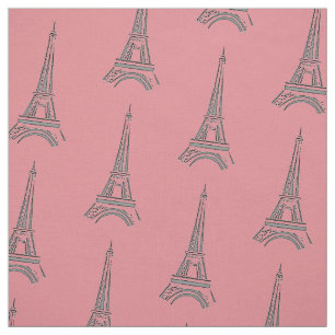 Pink French Eiffel Tower Paris Theme Fabric