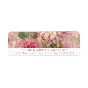Pink French Floral Return Address Labels