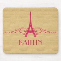Pink French Flourish Mousepad