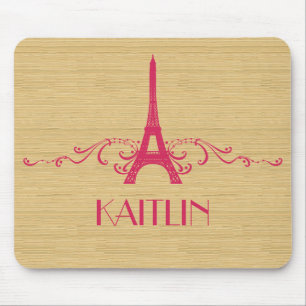 Pink French Flourish Mousepad