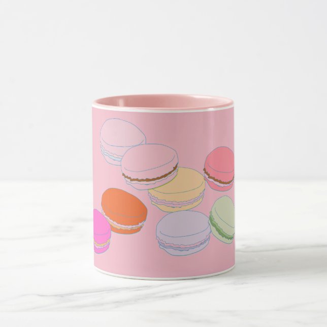 Pink French Macaron Coffeee Mug (Center)