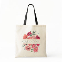 Pink French Peonies Floral Bridesmaid Monogram