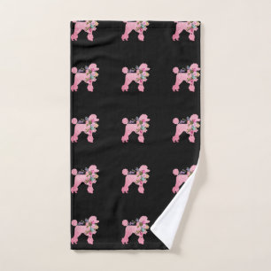 Pink French Poodle Hand Towel