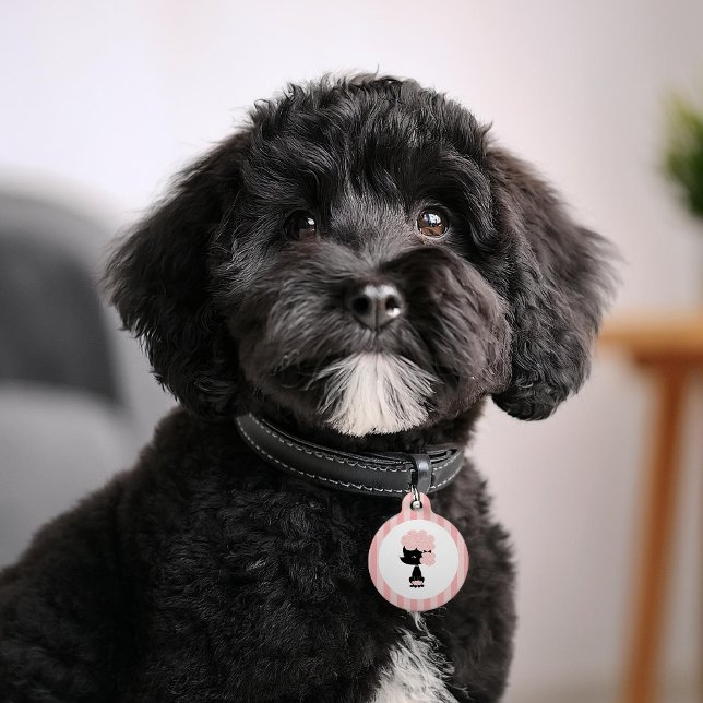 Pink French Poodle Pet Tag (Creator Uploaded)