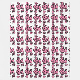Pink French Poodle Retro Blanket Gift
