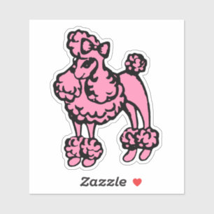 Pink French Poodle Sticker