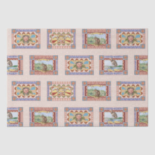 Pink French Quirky Animal Print Polaroïd Blush Tissue Paper