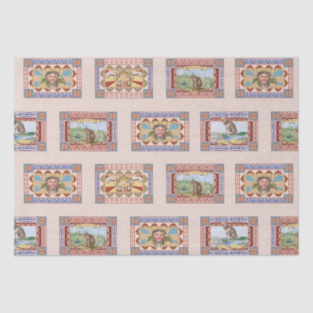 Pink French Quirky Animal Print Polaroïd | Blush Tissue Paper (Front)