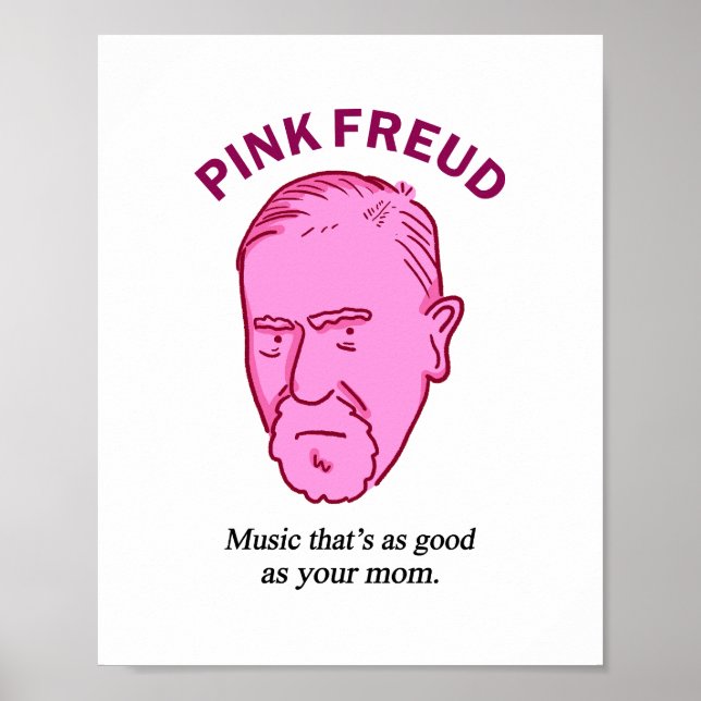 Pink Freud Funky Music Psychologie Pun Poster (Devant)