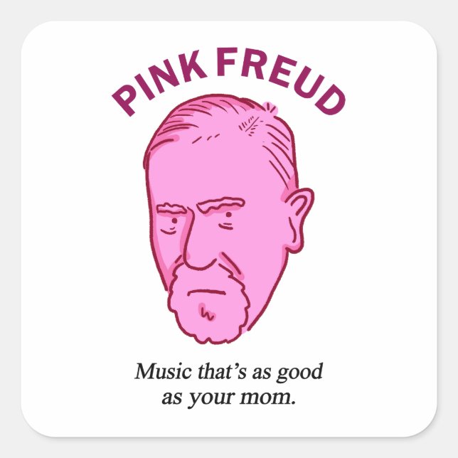 Pink Freud Funny Music Psychologie Pun Sticker (Devant)