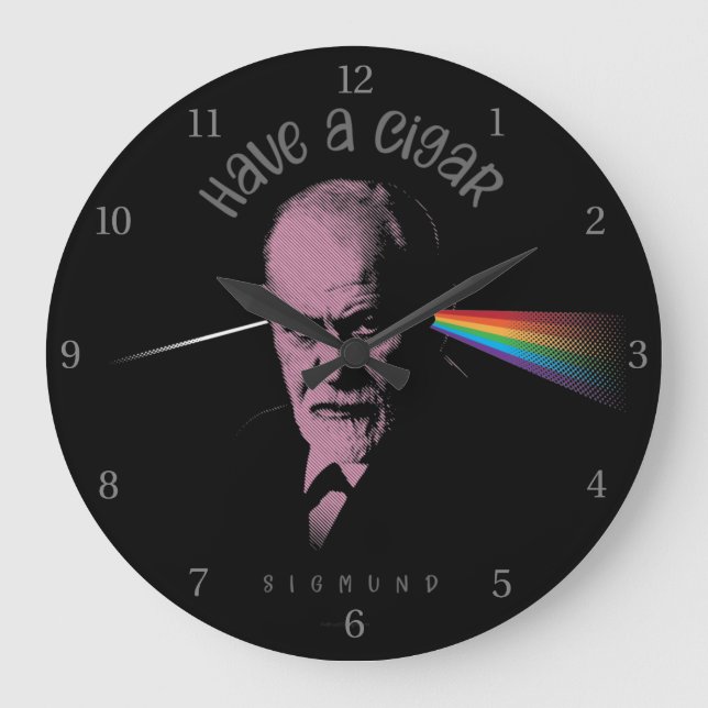 Pink Freud (Have A Cigar) Large Clock (Front)
