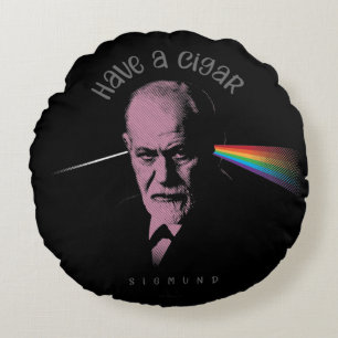 Pink Freud (Have A Cigar) Round Pillow
