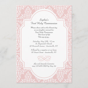 Pink Frill Religious Invitation