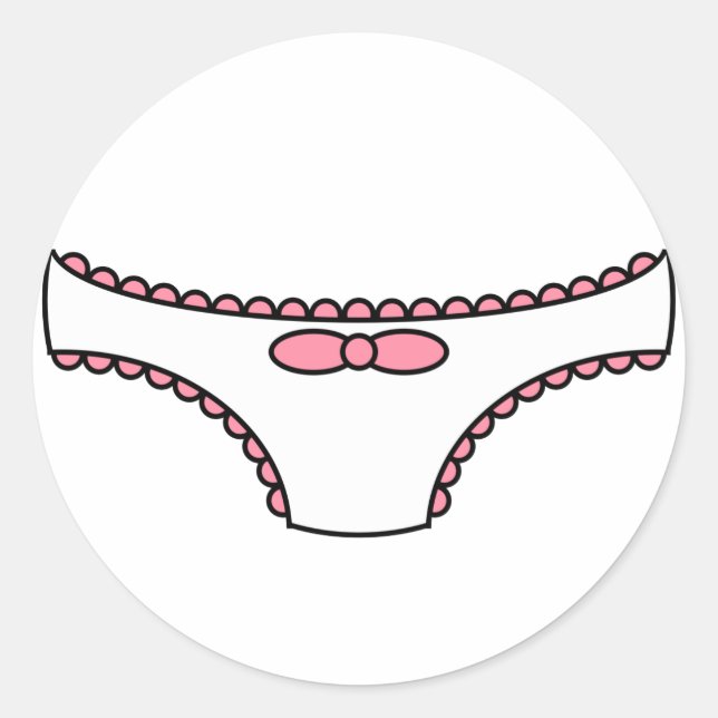 Pink Frilly Panties Classic Round Sticker (Front)