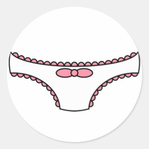 Pink Frilly Panties Classic Round Sticker