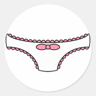 Pink Frilly Panties Classic Round Sticker
