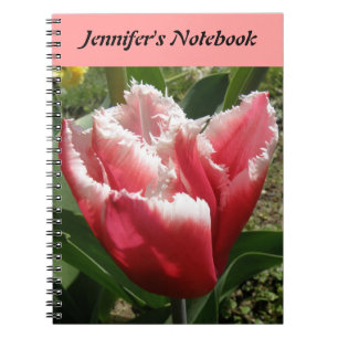 Pink Fringed Tulip Customizable Notebook