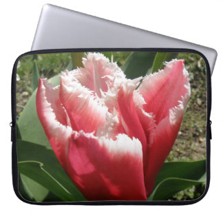 Pink Fringed Tulip Laptop Bag