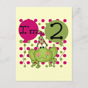 Pink Frog 2nd Birthday tshirts and gifts Postcard