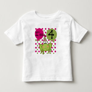 Pink Frog 4th Birthday Tshirts and Gifts