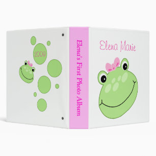 PINK FROG BABY GIRL SCRAPBOOK PHOTO ALBUM BINDER