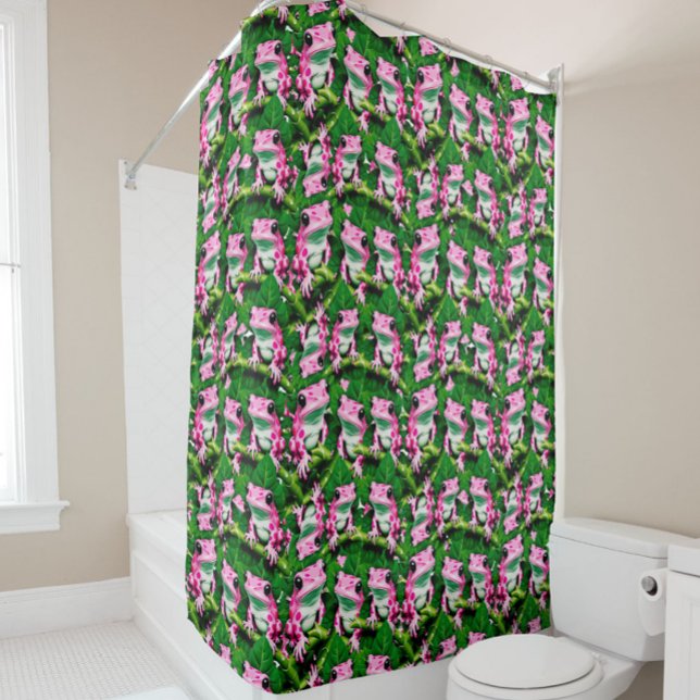 Pink Frog On Green Leaf Pattern Design  (Creator Uploaded)