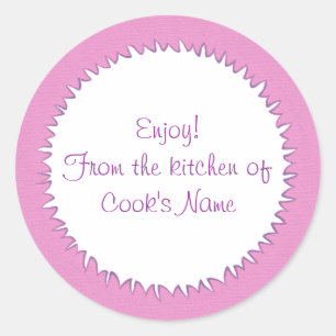 Pink From the Kitchen of Personalized Lid Stickers