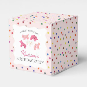 Pink Frosted Animal Cookies Birthday Party Favor Box