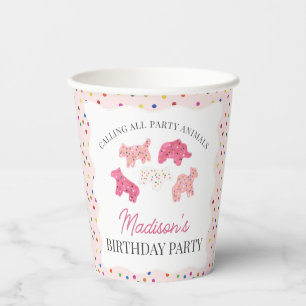 Pink Frosted Animal Cookies Birthday Party Paper Cups