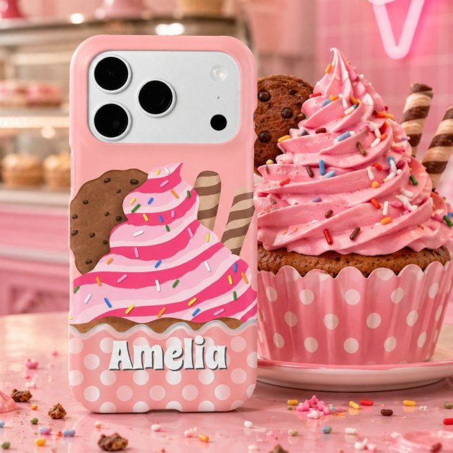 Pink Frosted Chocolate Cupcake Personalized  (Creator Uploaded)
