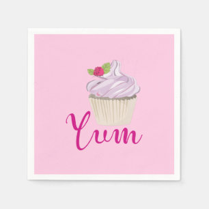 Pink Frosted Cupcake Yum! Napkin